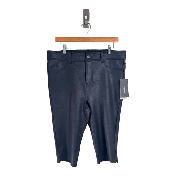 NYDJ Longline Sclupt-Her Side Slit Jet Black Lift Tuck Technology Shorts Pants - Picture 2 of 15